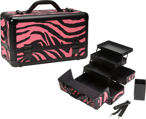 Pro Aluminum Makeup Train Case w/ Brush Holder