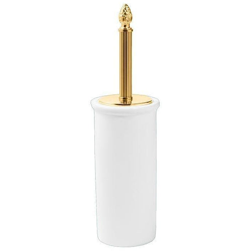 GM Luxury Imperiale Round Standing Toilet Brush Bowl Holder Cleaner Set, Brass