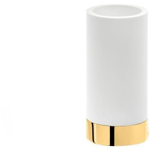 DWBA Round Bathroom Toothbrush Holder Standing Toothpaste Tumbler, Solid Surface