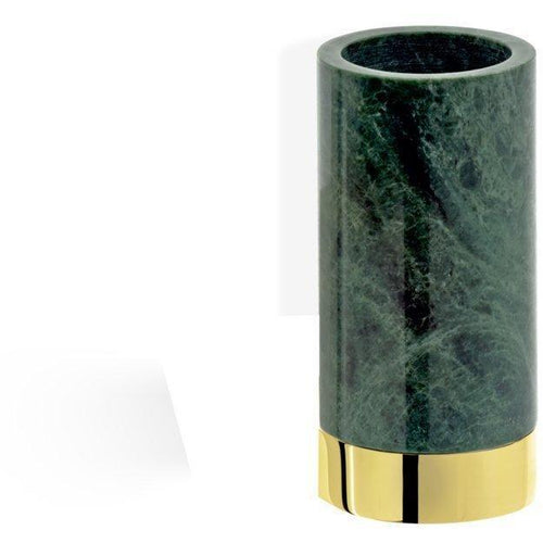 DWBA Round Bathroom Toothbrush Holder Standing Toothpaste Tumbler, Green Marble