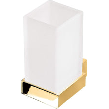 Load image into Gallery viewer, DWBA Wall Toothbrush Toothpaste Holder Bathroom Tumbler - Frosted Glass &amp; Brass