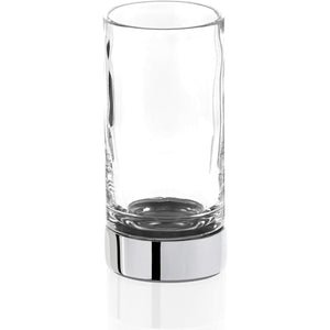 DWBA Round Bathroom Toothbrush Holder Standing Toothpaste Tumbler, Clear Glass