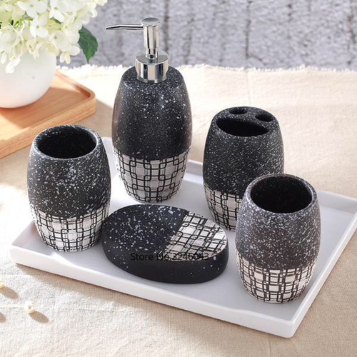 5 Piece Japanese Porcelain Bathroom Set