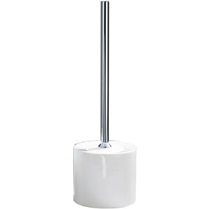 DWBA Free Standing Toilet Bowl Brush and Holder Set w/ cover. Porcelain-Chrome