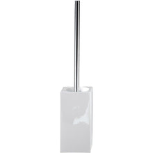 Load image into Gallery viewer, DWBA Free Standing Toilet Bowl Brush and Holder Set w/ cover. Porcelain-Chrome