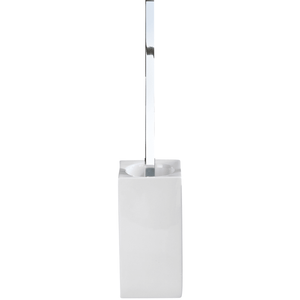 DWBA Chrome Brass Square Toilet Bowl Brush Holder Set Cleaner W/O Lid, Porcelain