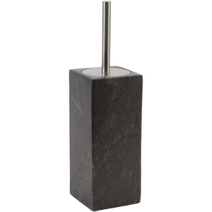 Hammam Dark Gray Marble Rectangular Standing Toilet Brush Holder Cleaner Set