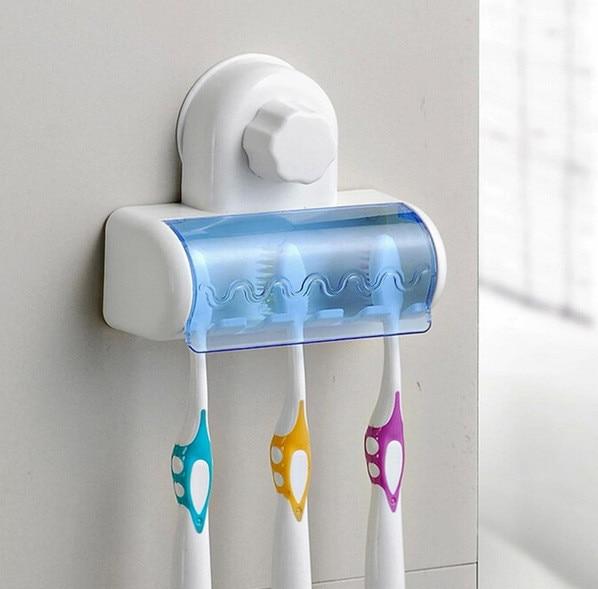 5 Racks Dust-proof Toothbrush Holder for the Bathroom Kitchen Family Holder For Toothbrushes Suction Holder Wall Stand Hook