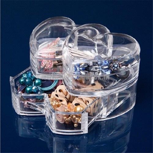 Acrylic Heart Shaped Jewelry Box