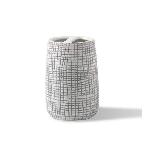 Raffia Porcelain Toothbrush Holder