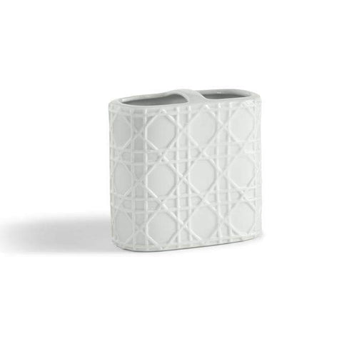 Rattan Porcelain Toothbrush Holder