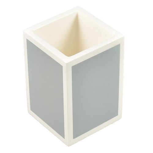 Cool Gray & White Lacquer Brush Holder