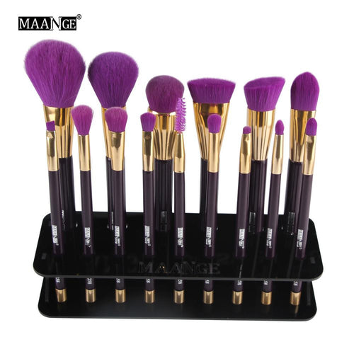 MAANGE 15 Hole Square Makeup Brush Holder - Drying Rack And Organizer