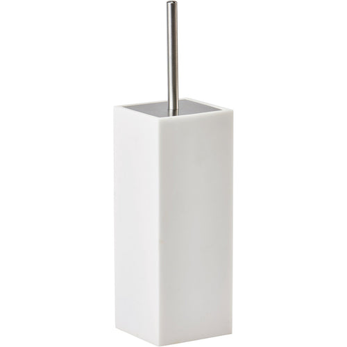 Moon Free Standing Ceramic Standing Toilet Brush Bowl Holder Cleaner Set, Square