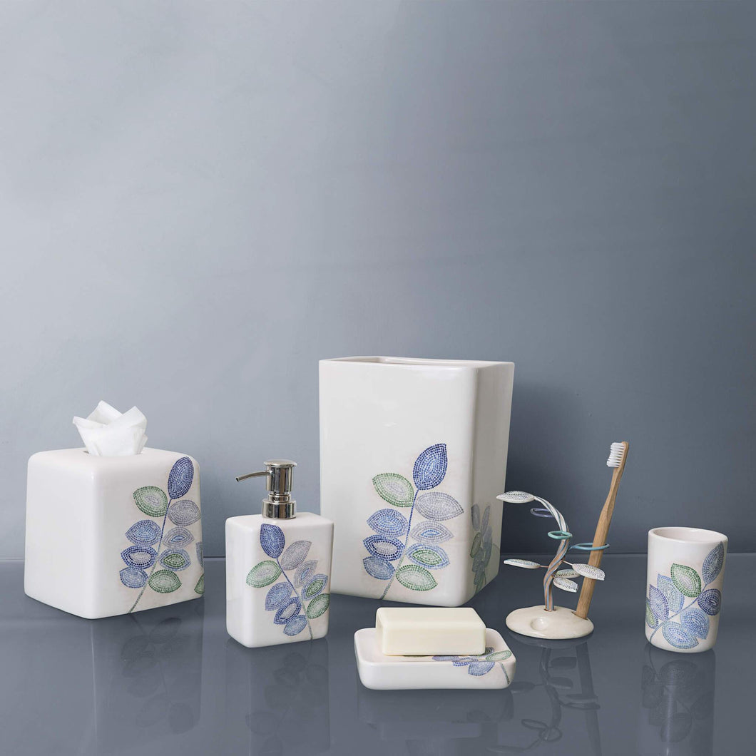 Mosaic Leaves Spa Toothbrush Holder