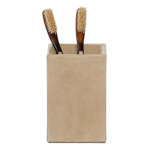 Carlow Faux Vellum Brush Holder (Ivory Gloss)