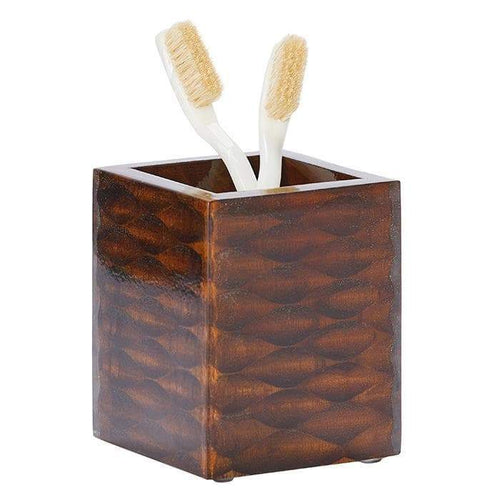 Durban Teak Resin Brush Holder