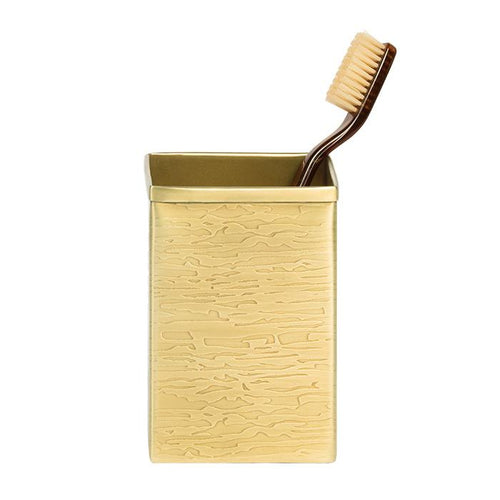 Elgin Antique Brass Etched Brush Holder