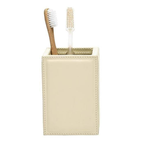 Lorient Cream Full Grain Leather Brush Holder