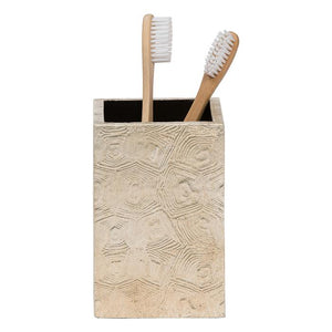 Lucca Faux Turtle Brush Holder (Warm Silver)