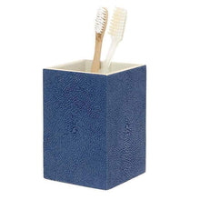 Load image into Gallery viewer, Manchester Faux Shagreen Bathroom Accessories (Navy Blue)