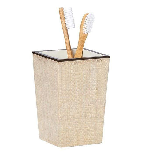 Maranello Beige Brown Abaca Resin Brush Holder