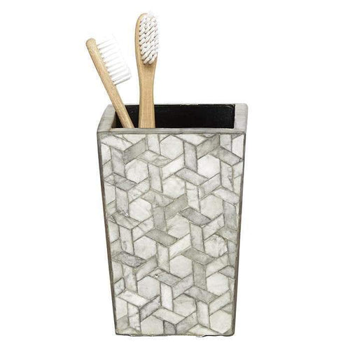 Melfi Capiz Brush Holder (Light Gray)