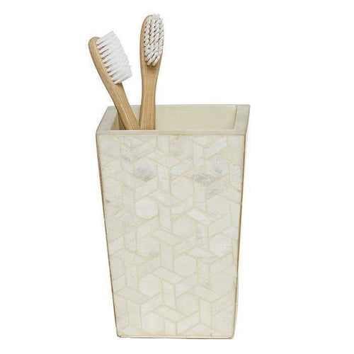 Melfi Capiz Brush Holder (Pearlized)