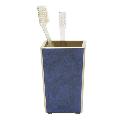 Reims Blue Jewel Glass Brush Holder