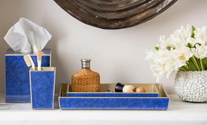Reims Blue Jewel Glass Bathroom Accessories