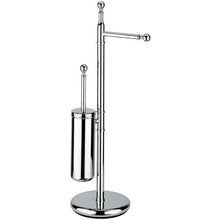 Load image into Gallery viewer, BA Standing Bathroom Towel Bar Rail Holder &amp; Toilet Brush Holder Set - Brass