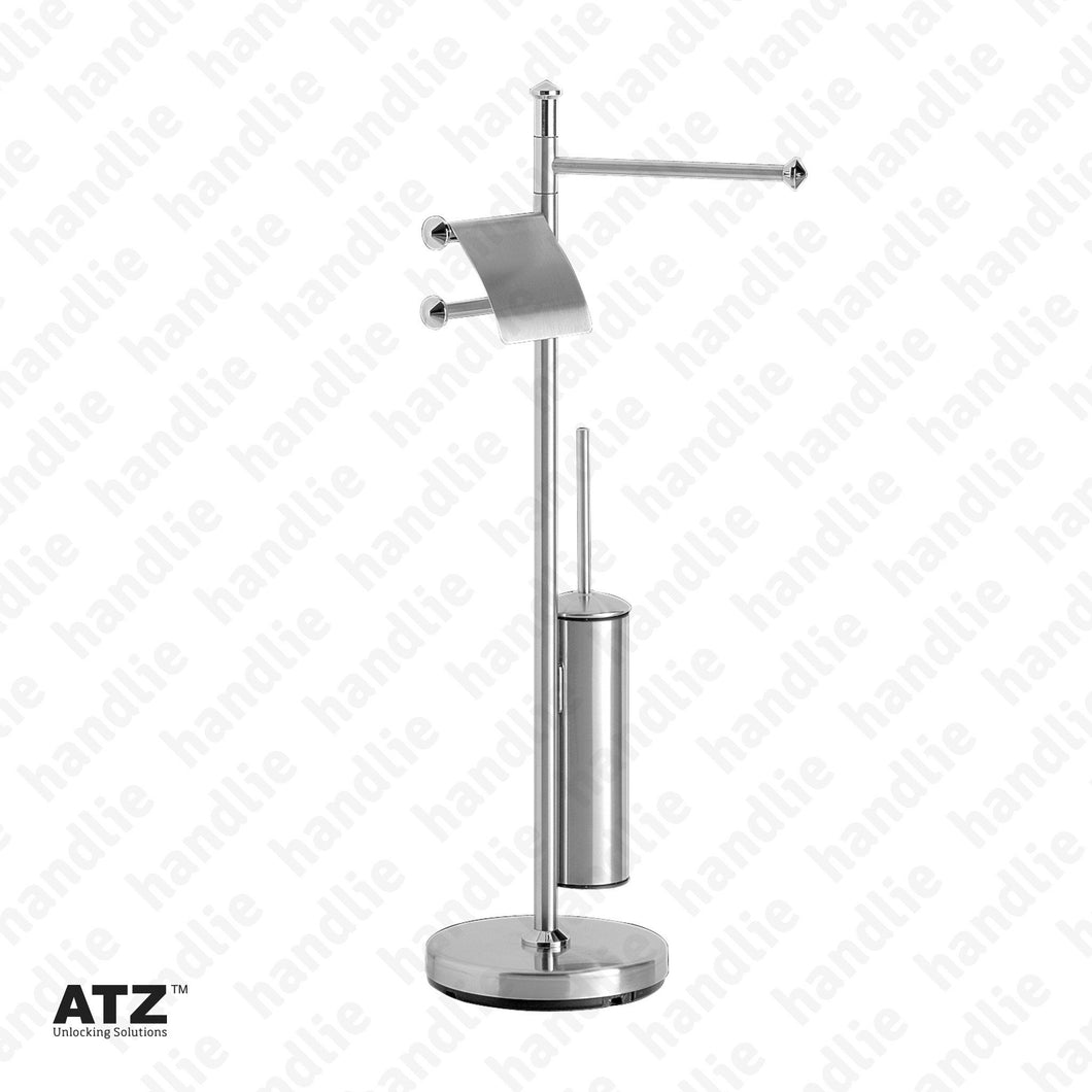 WC.6601 6600 Series - Standing Towel Rail with Toilet Brush Holder - Stainless Steel