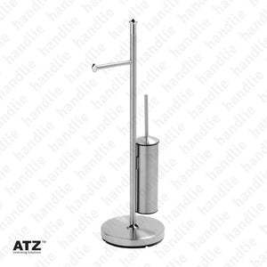 WC.6602 6600 Series - Standing Towel Rail with Toilet Brush Holder - Stainless Steel
