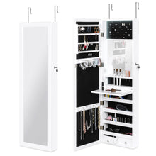 Load image into Gallery viewer, Door/Wall Mount Mirror Jewelry Cabinet Armoire w/ Inside Mirror, LED Lights
