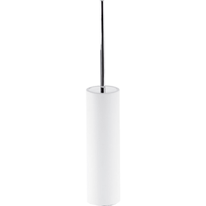 DWBA Stone Round Toilet Bowl Brush Holder Set Cleaner W/ Lid White Solid Surface