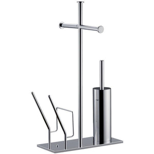 BA Standing Double Toilet Paper Holder, Toilet Brush Holder, Magazine Rack Set