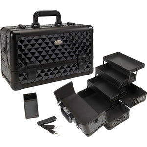 Pro Aluminum Makeup Train Case w/ Brush Holder