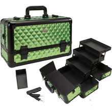 Load image into Gallery viewer, Pro Aluminum Makeup Train Case w/ Brush Holder
