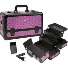 Load image into Gallery viewer, Pro Aluminum Makeup Train Case w/ Brush Holder