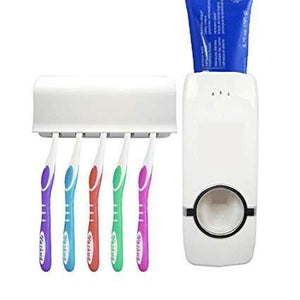 Toothpaste Dispenser & Toothbrush Holder Set