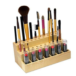 #COMW262 Wooden Brush Holder with 7 Lipstick Slots