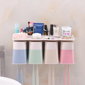 Bathroom Toothbrush Holder Wall Cups Storage Set
