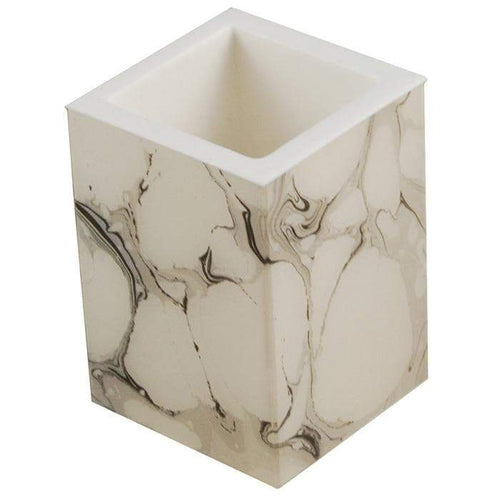 Cream Carrara Lacquer Brush Holder