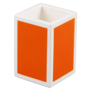 Orange & White Lacquer Brush Holder