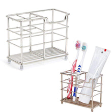 Load image into Gallery viewer, ORZ Stainless Steel Toothbrush Holder Toothpaste Razor Comb Stand Bathroom Organizer