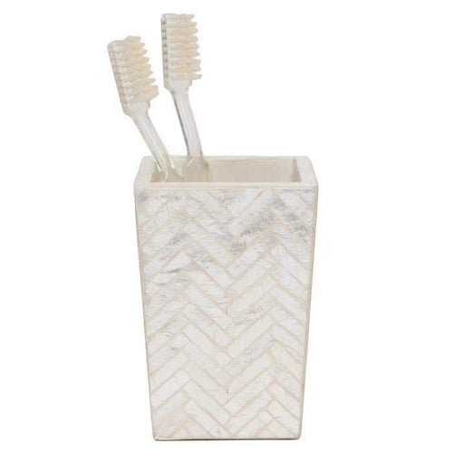 Handa Herringbone Capiz Bathroom Accessories (Pearlized)