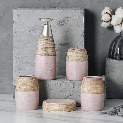 Porcelain Bathroom Set - 5 Piece Set