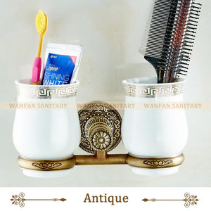 Bathroom Antique Double Tumbler Cup Holder Toothbrush Holder Bathroom Accessory Sanitary Ware Bathroom Furniture Sl7808