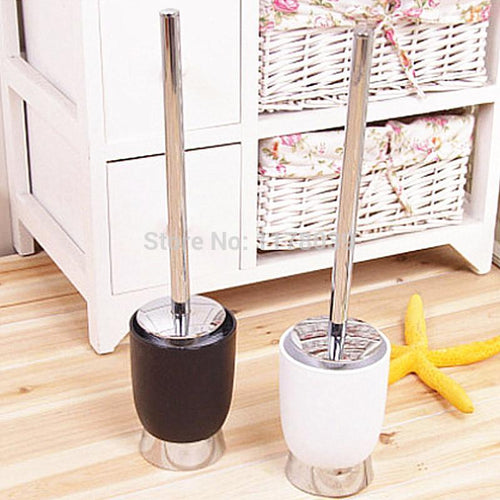 Abs Toilet Brush HolderStainless Steel Toilet Cleaning BrushBathroom FloorStanding Toilet Brush W/ Bottom BaseJ16198