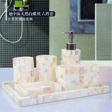 Load image into Gallery viewer, Banheiro Toothbrush Holder Make Life Wash Bathroom Set Suit European Mediterranean Five Piece Tray W/ HighEnd Toiletries